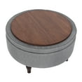 thumbnail image 5 of Abble 32" Gray Fabric Tufted Round Storage Cocktail Ottoman, 5 of 7