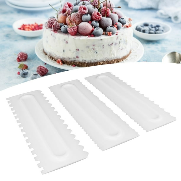 Raspador de crema, 3 piezas/juego de raspador de crema, raspador de plástico, raspador de fondant, confiabilidad excepcional Jadeshay A