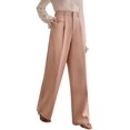 thumbnail image 3 of Women High Waist Floor-Length Straight Wide Leg Commute Suit Trousers Business Casual with Pockets Pink S, 3 of 9