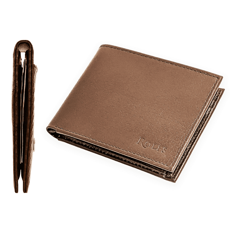 Leather Bifold Wallet Brown Minimalist Leather Wallet Mens 