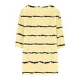 thumbnail image 5 of Zwiiyzr Women's T-Shirts Plus Size Striped Front Pleated 3/4 Sleeves Crew Neck Tops(Beige,3XL), 5 of 6