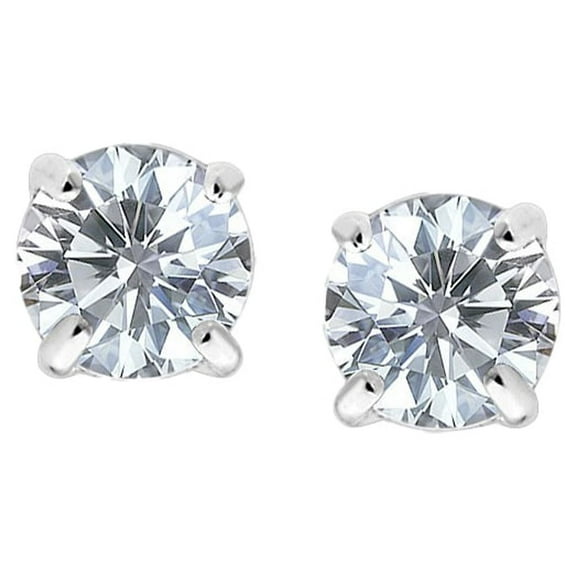 Sterling Silver 3mm Faceted White Cubic Zirconia Stud Earrings
