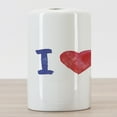 thumbnail image 3 of Pride Ceramic Toothbrush Holder, Display of I Love Pride Theme with Watercolor Heart Rainbow Flag Grunge, Decorative Versatile Countertop for Bathroom, 4.5" X 2.7", Multicolor, 3 of 4