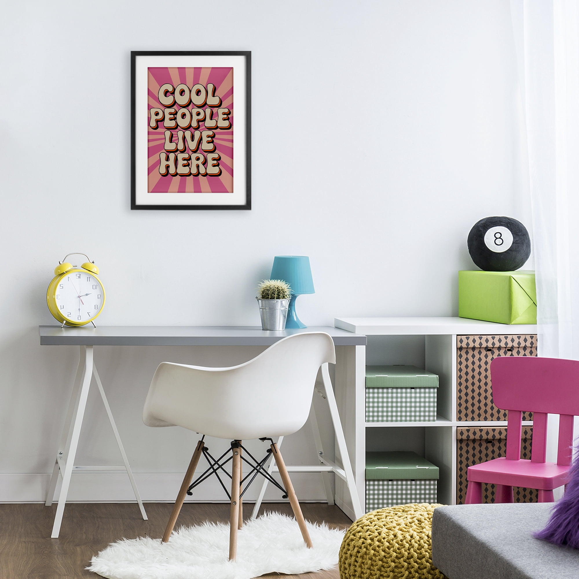 Stupell Industries Groovy Cool People Live Here Black Framed Print Under Glass, design by Andreas Magnusson