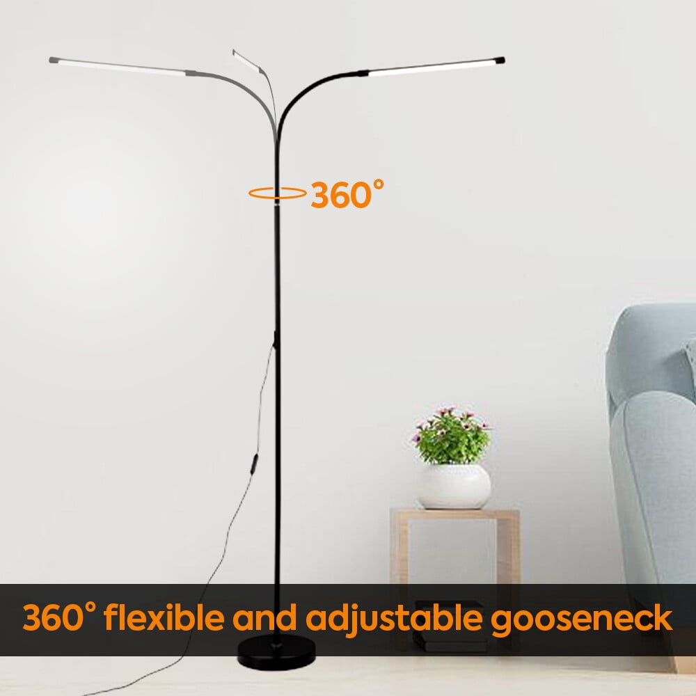 Adjustable Arm & Head: LED Floor Lamp for Reading, College, Office, Bedroom, Living Room, Eyelash Extension Lighting, Stable Weighted Base, Ultralight, Easy Installation, 1-2