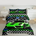 thumbnail image 2 of jejeloiu Speed Sport Car Bedding Comforter Set,Extreme Racing Game Twin Comforter Sets,Black White Green Bedding Set For Kids,Microfiber Bedroom Decor Reversible,2-Piece, 2 of 8