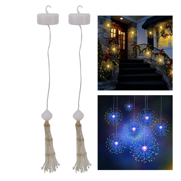 Luces De Esfera De Estrella Con Control Remoto, De Modo De Luz, Brillo Ajustable, 2 Piezas De Luces De Fuegos Artificiales, Ahorro De Energía IP65, Impermeable, Decorativas