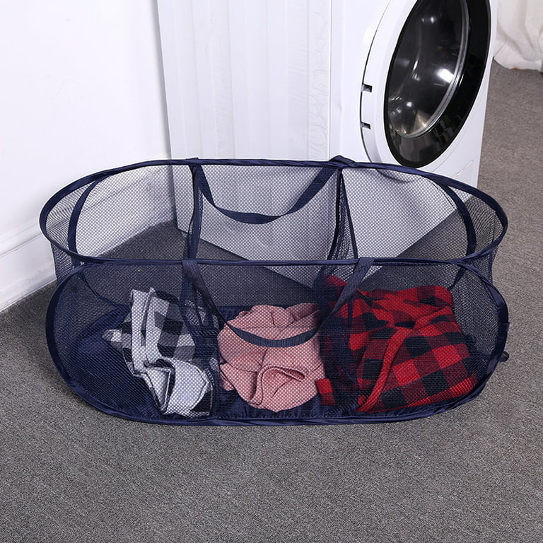 Popup Laundry Basket, Three Compartments - Durable Mesh Material, Folds for  Storage, Easy Carry Hand…See more Popup Laundry Basket, Three Compartments
