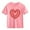 Pink, variant on Cute Heart Print T-Shirt for Girls | Kids Valentine's Day Cotton Tee | White Short Sleeve Crewneck Graphic Top,Size 3 T