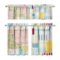 thumbnail image 3 of Boho Stripe Kitchen Curtains and Valance Set Linen Tier Curtains for Cafe Living Room Bathroom Window Treatments Rod Pocket 3 Pieces Set, H, 3 of 7