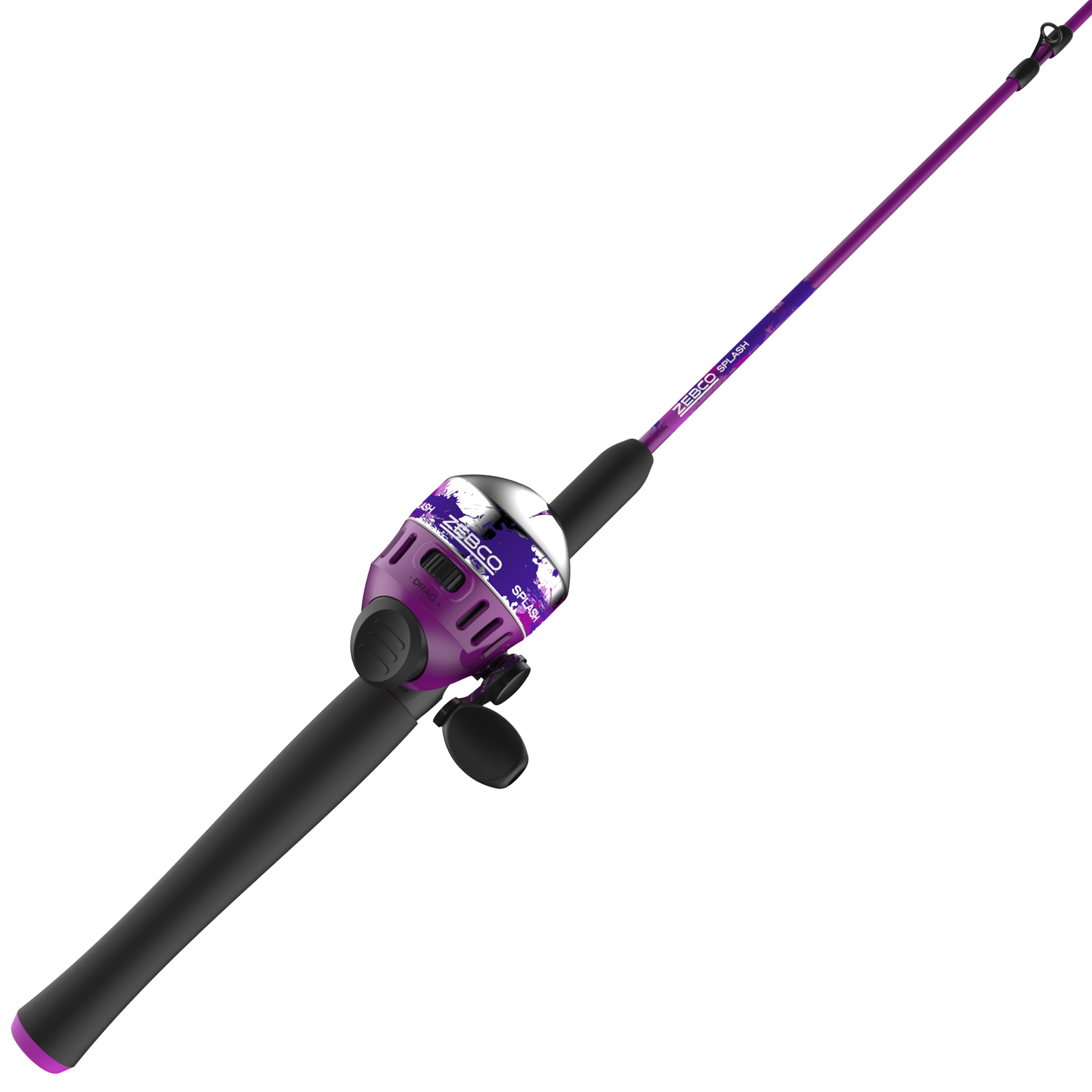 Zebco SPLASH Purple 602M Spincast Fishing Rod and Reel
