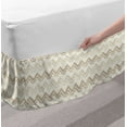 thumbnail image 2 of Ethnic Bed Skirt, Print of Continuous Tribal Zigzag Motifs Traditional on Pale Background, Elastic Bedskirt Dust Ruffle Wrap Around for Bedding Decor, 4 Sizes, Ivory and Pale Sepia, by Ambesonne, 2 of 2