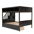 thumbnail image 6 of Bellemave Twin Over Full Bunk Bed with Stairs, Solid Wood  Bunk Bed with 2 Drawers and 6 Storage Shelves, Stairway Bunk Beds for Teens Adults (Espresso), 6 of 8
