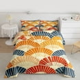 thumbnail image 2 of Feelyou Tokyo Folding Fan Full Size Comforter Sets, Chic Stripes Minimalism Bedding Comforter Set, Retro Japanese Style Reversible Bedding Sets, Breathable Home Decor, 3pcs, 2 of 8