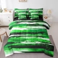 thumbnail image 1 of YST 7-Piece Green Ombre Abstract Ocean Wave Comforter Set, Full – Modern Art Design, 1 of 4