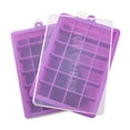 thumbnail image 1 of Ice Cube Tray, Silicone Square Ice Trays Easy Release Stackable Ice Cube Mold with Removable Lid, 24 Cavity (2 Pack, Purple), 1 of 10
