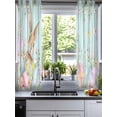 thumbnail image 2 of Easter Sheer Curtains 39 Inch Length 2 Panels Set for Living Room/Bedroom, Spring Rabbit Eggs Flowers Leaf Green Wooden Plank Kitchen Curtains Grommet Curtains Window Treatments 27.5"x39"x2, 2 of 7