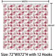thumbnail image 4 of Valentines Shower Curtain Biscuit Hearts Donut Valentine''s Day Romantic Pink Heart Cute Bathroom Curtain with Hooks Waterproof Fabric Bathroom Decorations 72x72 Inches, 4 of 4