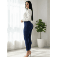 thumbnail image 4 of SET DE 2 LEGGING GRUESO DE MUJER AZUL Y NEGRO DISEÑO MEZCLILLA UNITALLA, 4 of 9