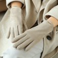 thumbnail image 1 of Guantes de gamuza de otoño e invierno, guantes abiertos con dedos abatibles, guantes cálidos, guantes de esquí de moda, 1 of 6