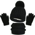 thumbnail image 2 of Kids Winter Fleece Hat Winter Scarf Winter Gloves Set, 3 Pieces Winter Knit Beanie Hat Warmer Gaiter Mittens Scarf for Boys Girls 1-6Y, 2 of 6