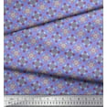thumbnail image 2 of Soimoi Blue Silk Fabric Aster & Roses Damask Printed Fabric 1 Yard 42 Inch Wide, 2 of 3