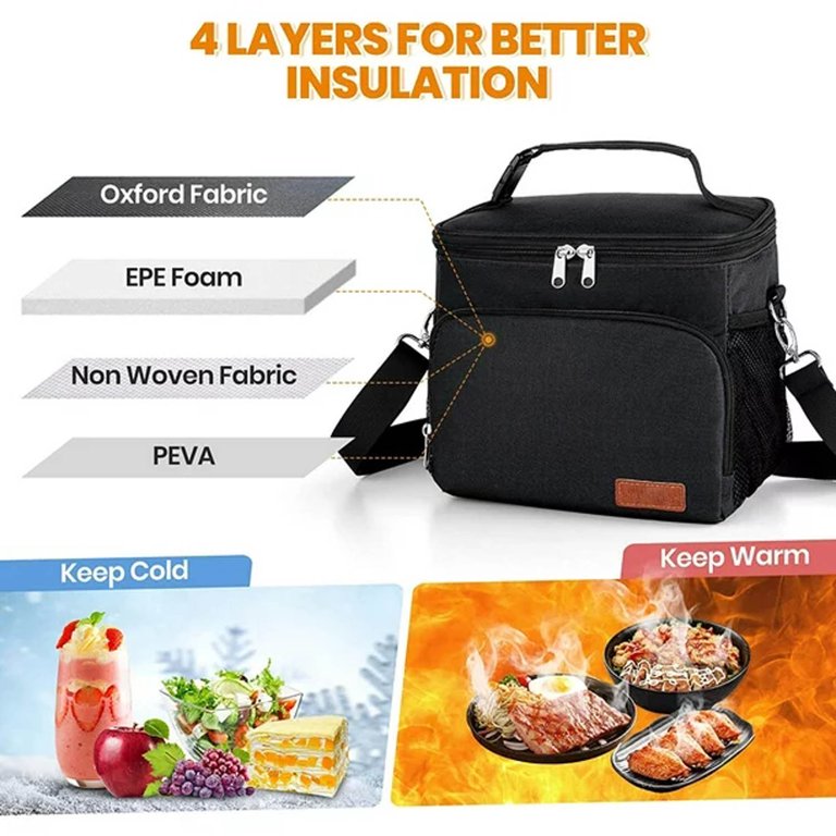 HKEEY Lunch Bag Women, Insulated Lunch Box, Wide-Open Lunch Bag