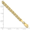 thumbnail image 2 of 14k Yellow Gold 4mm Semi-solid Nautical Ship Mariner Anchor Chain Bracelet 8 Inch Link Bracelet for Women and Men, 2 of 2