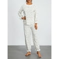 thumbnail image 3 of Biezeib Women’s Two Piece Pajama Set Long Sleeve Floral Print Doll Collar Tops and Pants Set Loungewear, 3 of 6