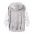 thumbnail image 5 of Baqcunre Women's Patchwork Long Sleeve Drawstring Hoodie Jacket with Zipper Pocket Women Clothing Womens Hoodies Zip Up Hoodie Women Womens Sweatshirt Grey L, 5 of 8