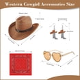 thumbnail image 3 of Disfraz de vaquera de Dwieey, 6 unidades, chaleco, sombrero, pendientes y gafas, 3 of 7
