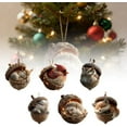 thumbnail image 6 of Forest Animal Acorn Ornaments,Cozy Christmas Tree Hanging Ornaments,2D Cute Forest Fox Rabbit Hedgehog Owl Squirrel Decorations,Rustic Nature Themed Home Decor, Animal Lovers Gift (Rabbit), 6 of 10
