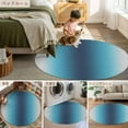 thumbnail image 6 of Dark Blue Grey Ombre 6ft Round Rug, Modern Abstract Art Gradient Non-Skid Rubber Backing Large Area Rugs - Living Room Bedroom Home Office, Indoor Floor Mat Carpets Washable Rug, 6 of 9