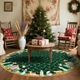 thumbnail image 3 of FairOnly Green 3'x3'Classical Grid Christmas Round Area Rug for Living Room Ultra Thin Washable Non Slip Non Shedding Festive Decor Rug for Home Spaces, 3 of 6