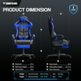 thumbnail image 4 of Luxvie Gaming Chair with Footrest High Back Ergonomic Game Chair with Massage Lumbar Pillow and Adjustable Headrest Reclining Gamer Office Chair for Adults, Blue, 4 of 9