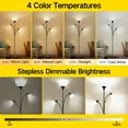 thumbnail image 2 of OUTON Torchiere Floor Lamps with 3 Head Adjustable Reading Lights, Morden Tall Lamps for Living Room, Bedroom, Office, Super Bright Standing Lamp with 3 Bulbs, 2 of 11