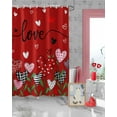 thumbnail image 3 of Valentines Day Red Shower Curtains for Bathroom Heart Floral Fabric Shower Curtain with Hooks, Love Flower Field Shower Curtain Set, Bathroom Curtains Decoration, Waterproof Polyester, 36"x72" Long, 3 of 6