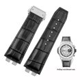 thumbnail image 3 of Correa de reloj para Hublot Big Bang serie 411 de 27 mm, correa de piel de vaca auténtica de alta calidad, pulsera de liberación rápida, correa de reloj negra, 3 of 5