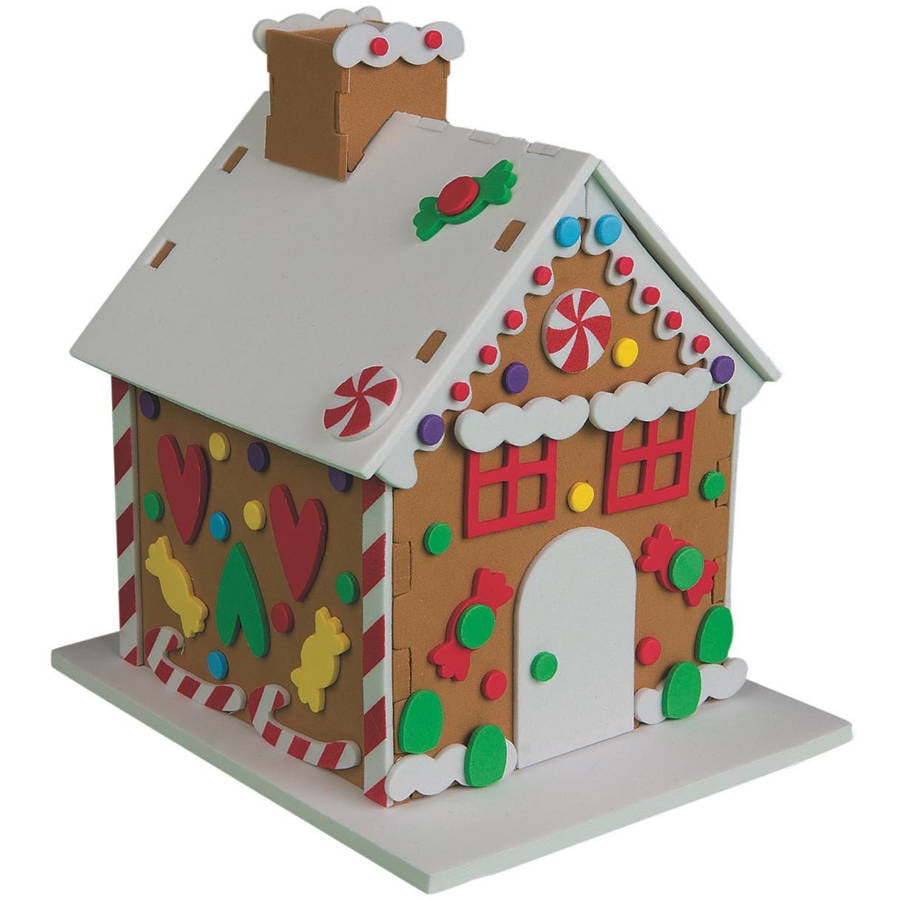 Foam Gingerbread House, Pack of 12