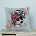 thumbnail image 1 of Funda de almohada ABPHQTO Skull Flower Bones Protector de almohada Dos lados 45x45 cm, 1 of 2