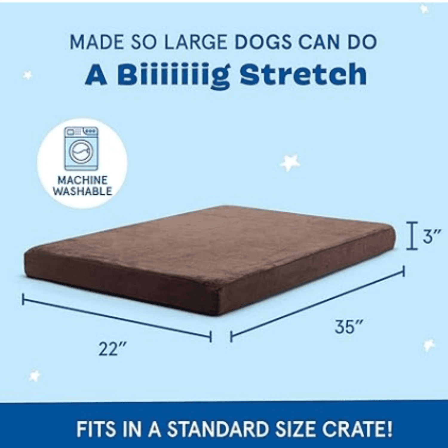 Orthopedic Dog Bed with Memory Foam, Premium Comfort for Dogs and Puppies, Dog Bed for Joint Relief and Restful Sleep, Durable and Easy to Clean - Espresso, Large
