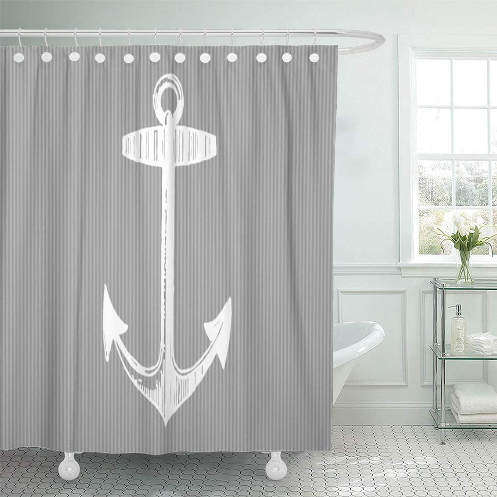 SUTTOM Boats Nautical Gray Anchor Fishing Boating Beach House Modern