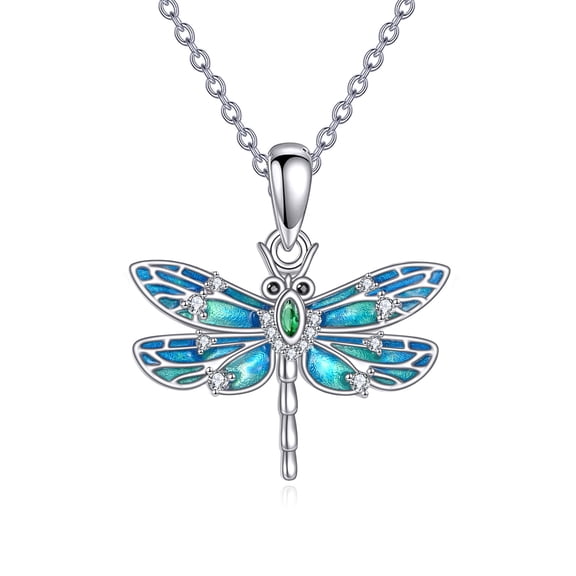 Dragonfly Necklace for Women 925 Sterling Silver Dragonfly Pendant Necklace Insect Jewelry Gifts
