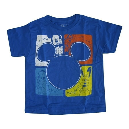 Disney Little Boys Royal Blue Mickey Character Graphic Print T-Shirt 7