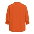 thumbnail image 5 of Tops for Women 3/4 Quarter Sleeve Button Up Cardigan Jacket V-neck Top Orange S, 5 of 6