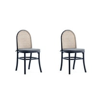 Manhattan Comfort Paragon 19.29" Wood Dining Chair w/ Cushion in Gray (2 Pc)