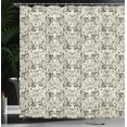 thumbnail image 3 of Ambesonne Victorian Shower Curtain, Vintage Floral Ivy Swirls, 69"Wx70"L, Dark Sepia, 3 of 4