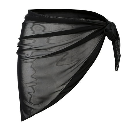 Icvfdpl Swimsuit Coverup For Women 1 Piece Sheer Wrap Knot Skirt Without Beach Bikini Shiny Wraps Swimwear Boho Style Swim Suit Black One Size