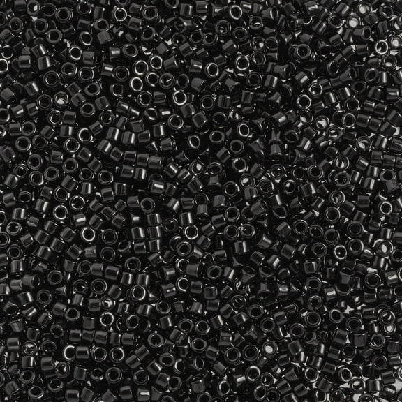 Miyuki Delica 11/0 Round Beads (50g) DB0010 Opaque Black Glass Bead