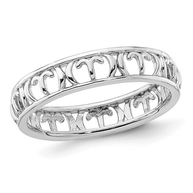 Sterling Silver Aries Zodiac Astrology Ring Band